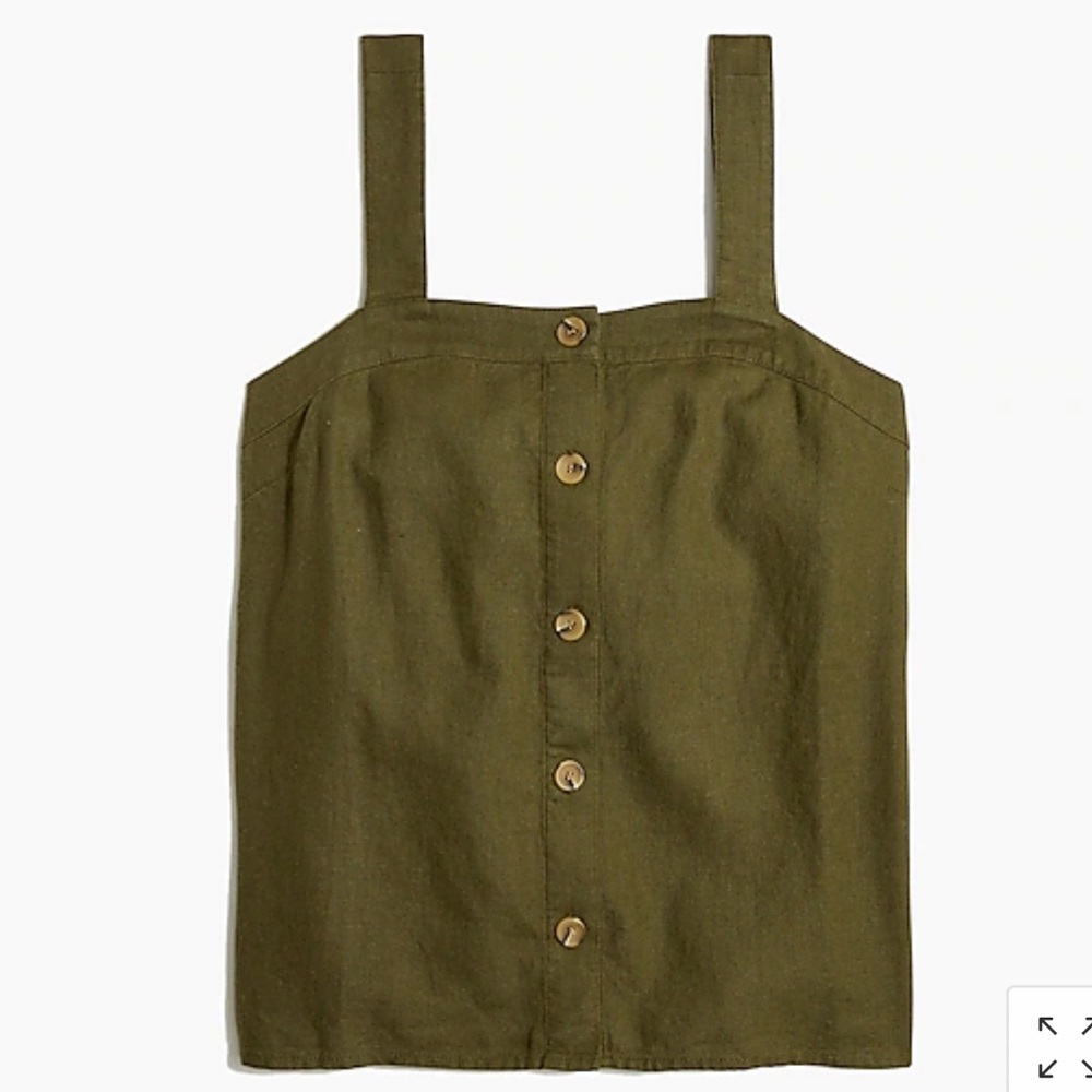 J. Crew Striped linen-blend button-front tank